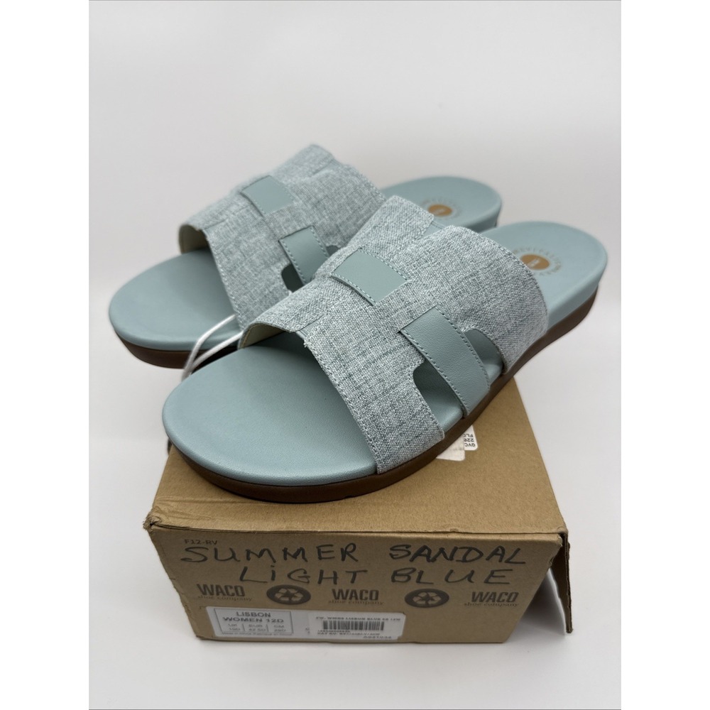 Waco Womens Light Blue Lisbon Comfort Sandal Size 12D Spring Summer NEW